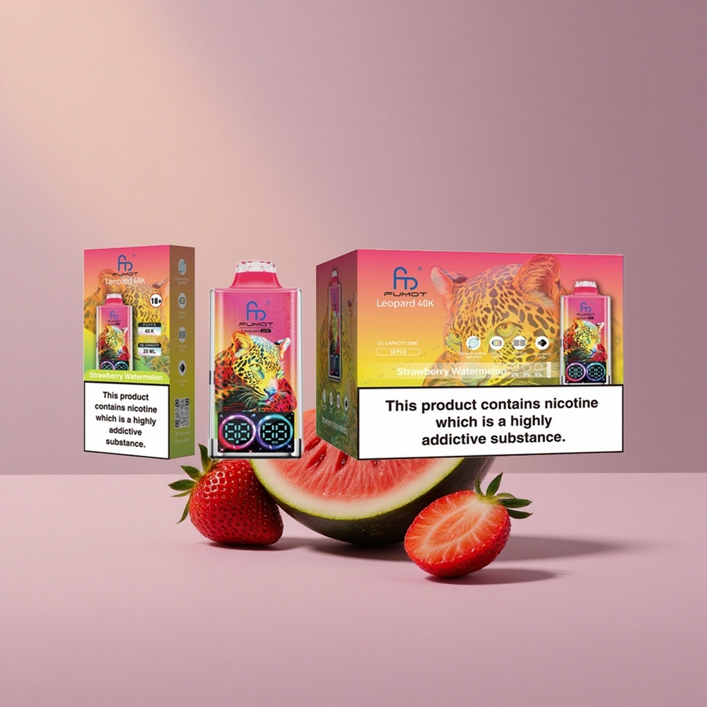 Fumot Leopard 40K Jahodový Duhový Melón 5% Dual Mesh