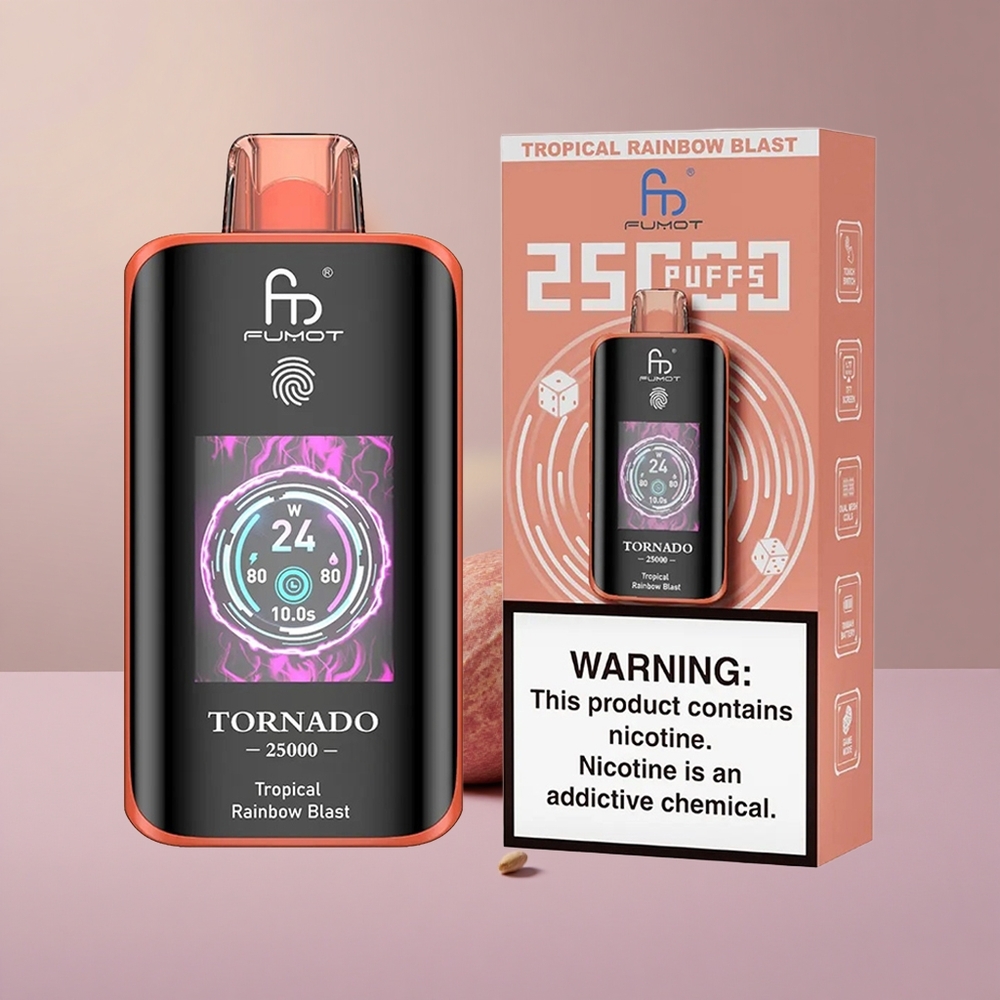 Fumot Tornado 25000 Tropická dúhová explózia s HD obrazovkou a batériou 700mAh