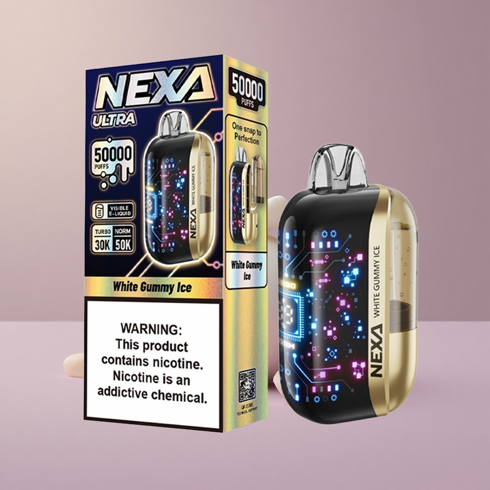 NEXA Ultra 50000 Biela Žuvačková Ľadová s 50 mg Nikotínu a Typ-C Nabíjaním
