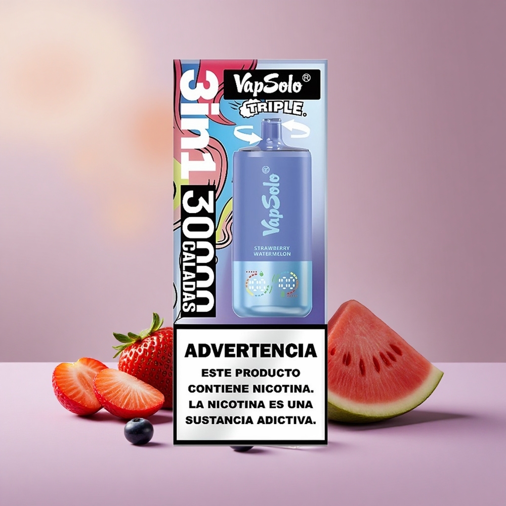 Vapsolo Triple 30000 Jahoda Melón a Čučoriedka Ľad s 40ml a Typ-C