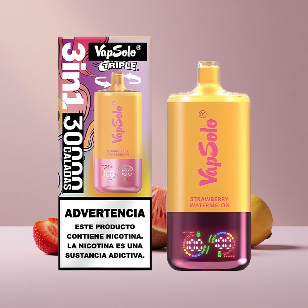 Vapsolo Triple 30000 Jahodový Melón a Citrónová Broskyňa s 40ml a Typ-C