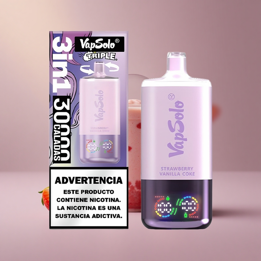 Vapsolo Triple 30000 Jahodová Vanilková Cola Typ-C 40ml