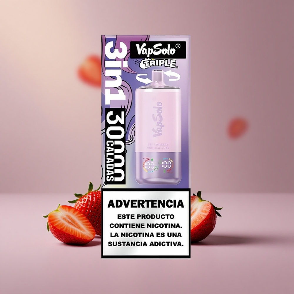 Vapsolo Triple 30000 Jahodová Vanilková Cola Typ-C 40ml