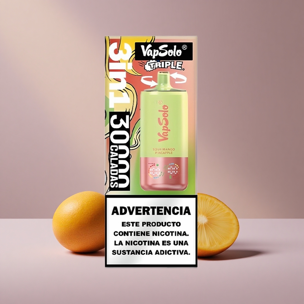 Vapsolo Triple 30000 Kyslé Mango Ananás Typ-C 40ml