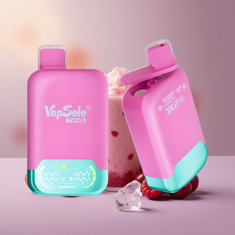 Vapsolo Twins 20000 Jahodový Malinový Čerešňový Ľad & Hroznový Ľad s Typ-C a 40 ml