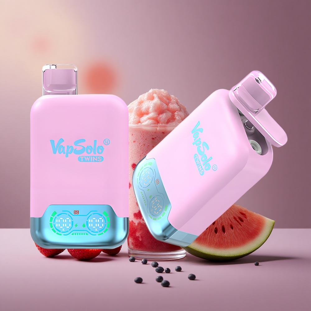 Vapsolo Twins 20000 Čierny ľad Dračie ovocie Jahoda & Malina Vodný melón s 40 ml tekutinou a Typ-C nabíjaním