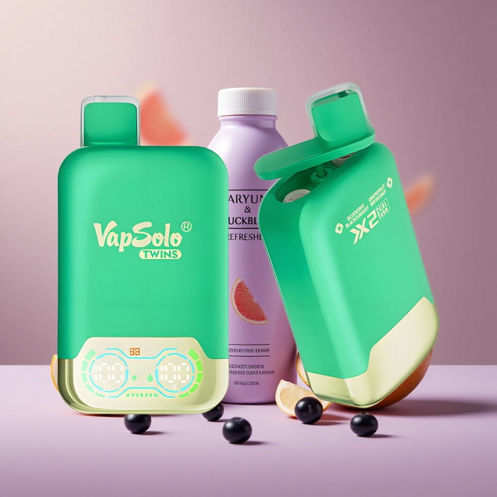 Vapsolo Twins 20000 Čučoriedka Ríbezle & Grepfruit Osviežovač s 40 ml E-Kvapalinou a Typ-C Nabíjaním