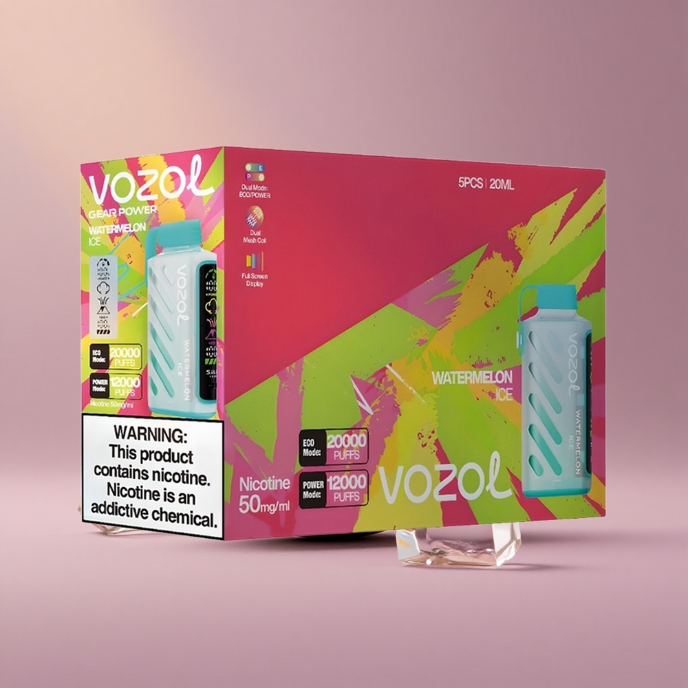 VOZOL Gear Power 20000 Dvojité Sieťkové Melónové Ľadovo s 20mL