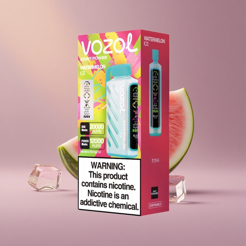 VOZOL Gear Power 20000 Dvojité Sieťkové Melónové Ľadovo s 20mL