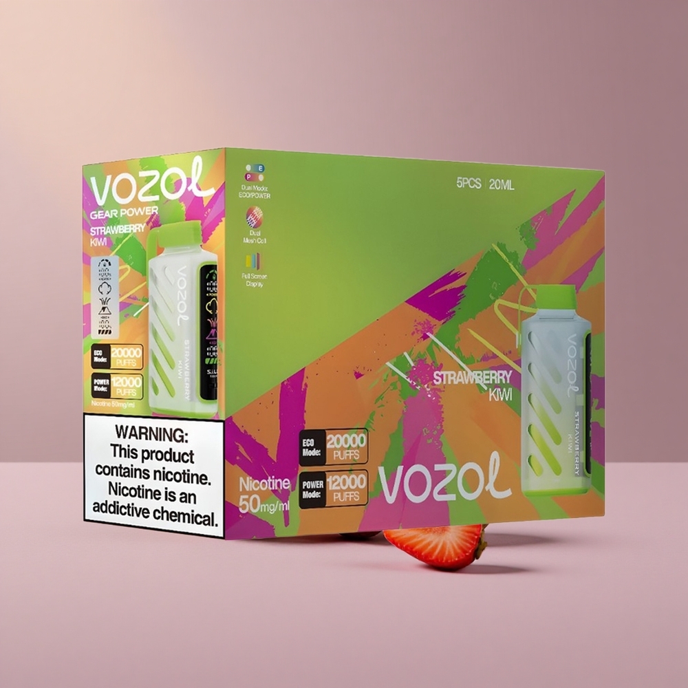 VOZOL Gear Power 20000 Jahodové Kivi s Dual Mesh Coil a 20mL