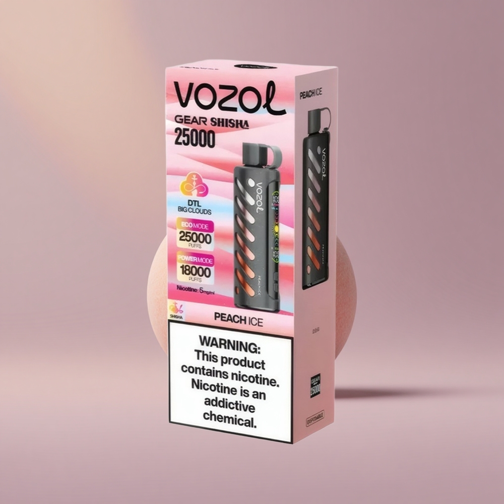 VOZOL Gear Shisha 25000 Broskyňový ľad s Dual Mesh a 5mg/ml