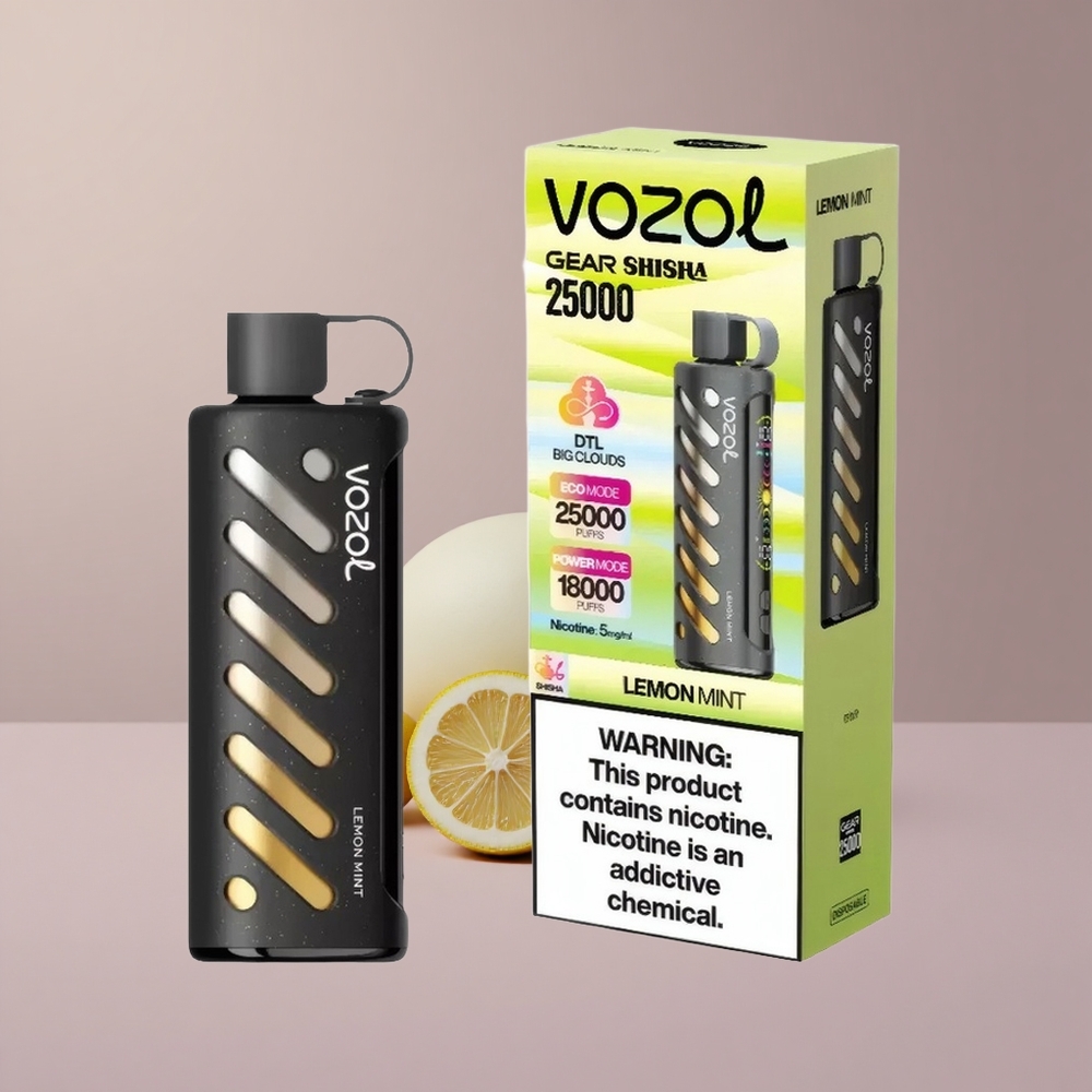 VOZOL Gear Shisha 25000 Citrónová Mätová Dvojitá Mriežka