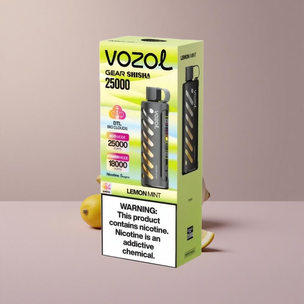 VOZOL Gear Shisha 25000 Citrónová Mätová Dvojitá Mriežka