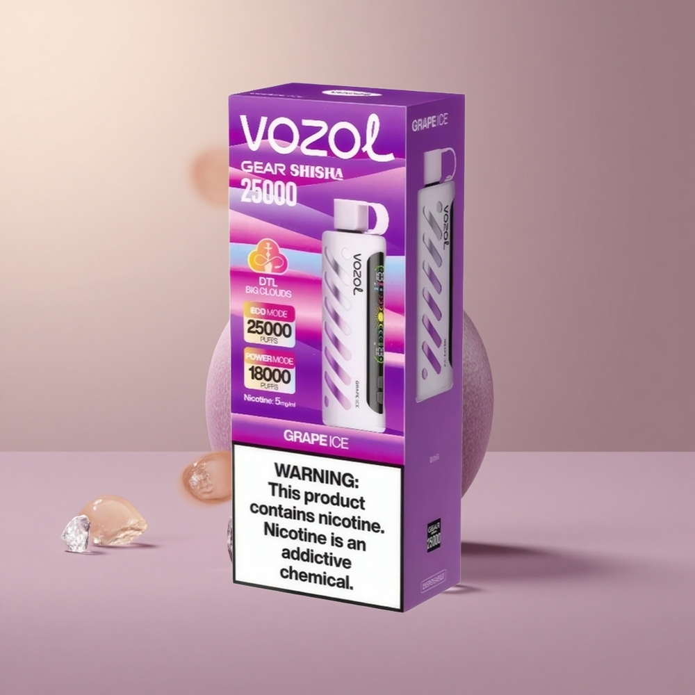 VOZOL Gear Shisha 25000 Hroznový ľad s Dual Mesh a 5mg/ml