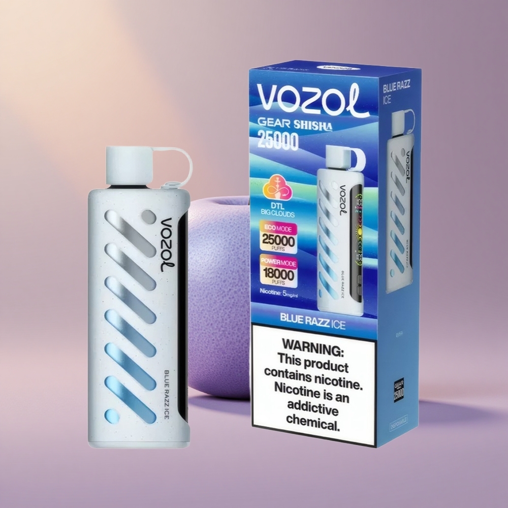VOZOL Gear Shisha 25000 Modrá Malina Ľad s Dual Mesh a S.i.L.C Tech