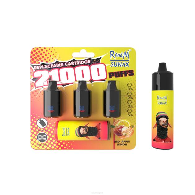 RandM Sunax 21000 airflow control pod vymeniteľné vape zariadenie 1ks TV4Z272 - RandM tornado SK - červené jablko citrón