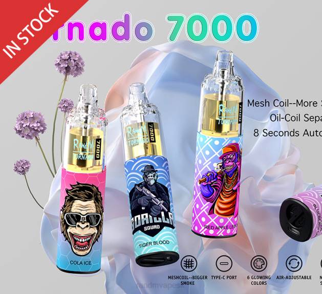 RandM Tornado 7000 vape zariadenie na reguláciu prietoku vzduchu 1ks TV4Z178 - RandM online shop - jahodový melón